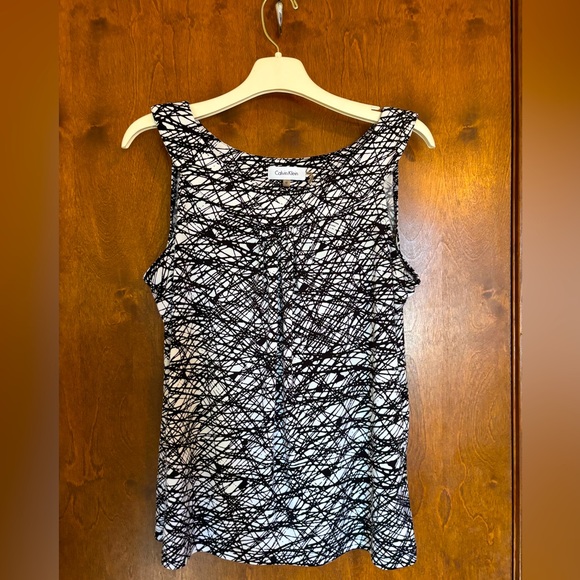 Calvin Klein Abstract Black and White Tank Top - Picture 1 of 3